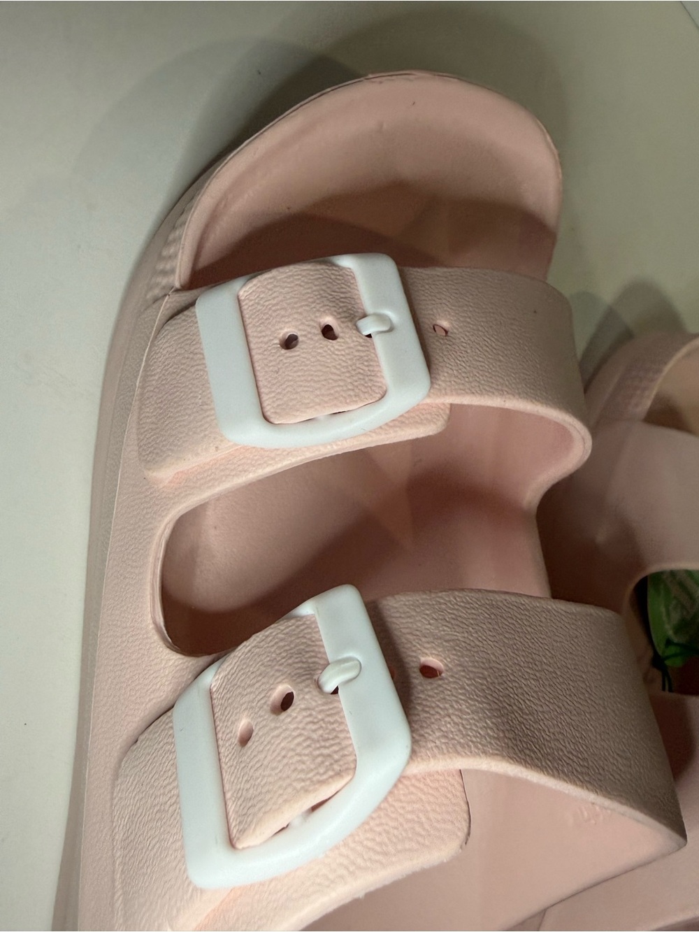 Women's Pink Double-Buckle Slide Sandals - Picture 6 of 8